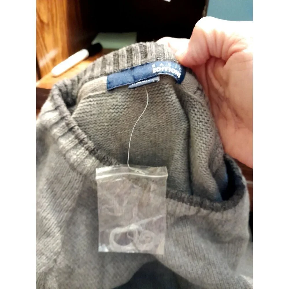 New Basic Editions Mens Size XL Slouchy Comfy Sweater Gray
